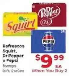 Supermercado El Rancho Refrescos Squirt, Dr Pepper o Pepsi Beverages offer