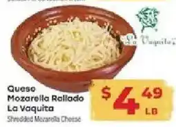 Supermercado El Rancho La Vaquita shredded mozzarella cheese offer