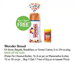Publix Wonder Bread or Buns, Bagels, Breakfast, or Sweet Cakes offer
