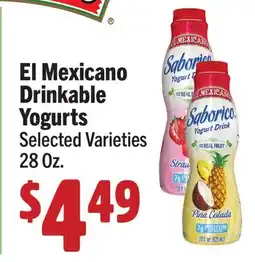 Vallarta Supermarkets El Mexicano Drinkable Yogurts offer