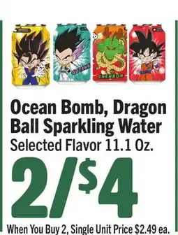 Vallarta Supermarkets Ocean Bomb, Dragon Ball Sparkling Water offer