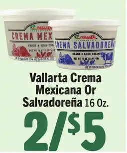 Vallarta Supermarkets Vallarta Crema Mexicana Or Salvadoreña offer