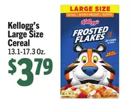 Vallarta Supermarkets Kellogg's Large Size Cereal offer