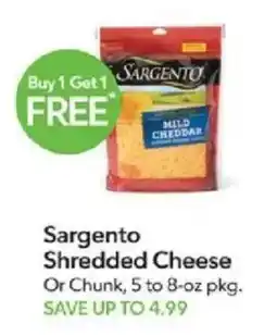 Publix Sargento shredded cheese or chunk offer