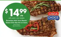 Ralphs Boneless New York Steaks offer