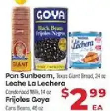 Supermercado El Rancho Pan Sunbeam, Leche La Lechera, Frijoles Goya offer