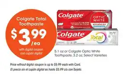 Ralphs Colgate Total Toothpaste offer