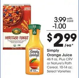 Ralphs Simply Orange Juice offer