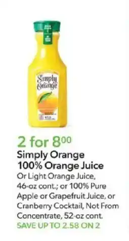 Publix Simply Orange 100% Orange Juice offer