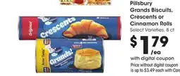 Ralphs Pillsbury Grands Biscuits, Crescents or Cinnamon Rolls offer