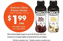 Ralphs Dannon Oikos Protein Shake offer