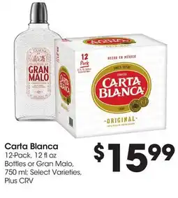 Food 4 Less Carta Blanca Bottles or Gran Malo offer