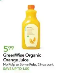 Publix GreenWise Organic Orange Juice offer