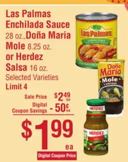 Smart & Final Las Palmas Enchilada Sauce, Doña Maria Mole or Herdez Salsa offer