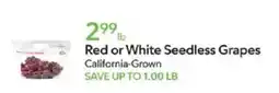 Publix Red or White Seedless Grapes offer