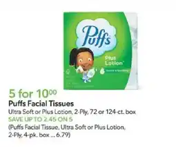 Publix Puffs Facial Tissues offer