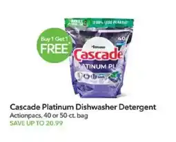 Publix Cascade Platinum Dishwasher Detergent offer