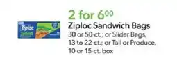 Publix Ziploc sandwich bags offer