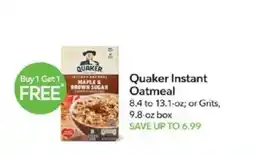 Publix Quaker instant oatmeal offer