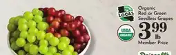Pavilions Organic Red or Green Seedless Grapes offer