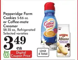 Pavilions Pepperidge Farm Cookies 5-8.6 oz. or Coffee-mate Creamer 28-32 oz., Refrigerated offer