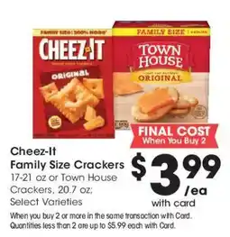 Kroger Cheez-It Family Size Crackers offer