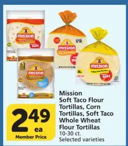 Albertsons Mission Soft Taco Flour Tortillas, Corn Tortillas, Soft Taco Whole Wheat Flour Tortillas offer