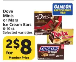 Albertsons Dove Minis or Mars Ice Cream Bars offer