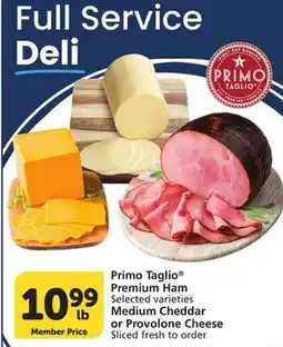 Albertsons Primo Taglio Premium Ham Medium Cheddar or Provolone Cheese offer