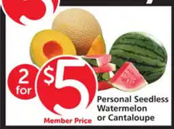 Albertsons Personal Seedless Watermelon or Cantaloupe offer