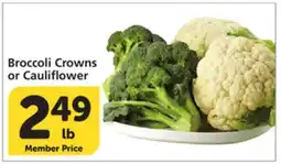 Vons Broccoli Crowns or Cauliflower offer