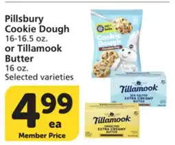 Vons Pillsbury Cookie Dough 16-16.5 oz. or Tillamook Butter 16 oz offer