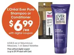 Kroger L'Oréal Ever Pure Shampoo or Conditioner offer