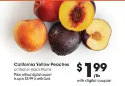 Kroger California Yellow Peaches or Red or Black Plums offer