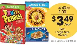 Kroger Post Large Size Cereal offer