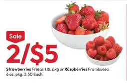 Stater Bros Strawberries 1 lb. pkg or Raspberries offer
