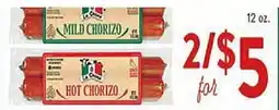 Rio Valley Market MILD CHORIZO HOT CHORIZO offer