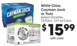 Kroger White Claw, Cayman Jack or Truly offer