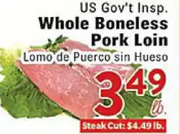 Rio Valley Market US Gov't Insp. Whole Boneless Pork Loin offer