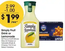 Food 4 Less Simply Fruit Drink or Lemonade offer