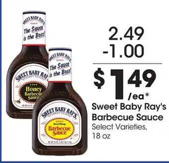 Food 4 Less Sweet Baby Ray's Barbecue Sauce offer
