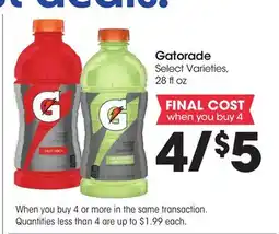 Food 4 Less Gatorade offer