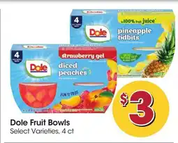 Food 4 Less Dole Fruit Bowls offer