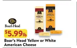 Fresh Thyme Boar's Head Yellow or White American Cheese offer