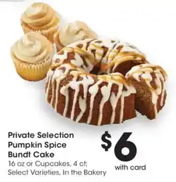 Kroger Private Selection Pumpkin Spice Bundt Cake offer