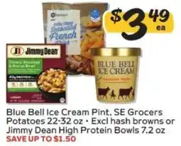 Winn Dixie Blue Bell Ice Cream Pint offer