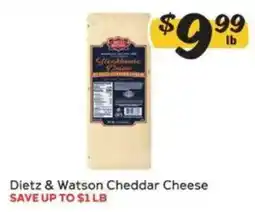 Winn Dixie Dietz & Watson Cheddar Cheese offer