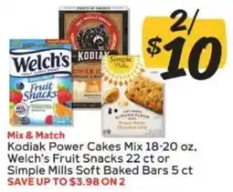 Winn Dixie Kodiak Power Cakes Mix, Welch's Fruit Snacks or Simple Mills Soft Baked Bars offer