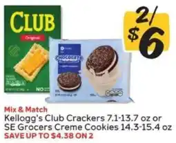 Winn Dixie Kellogg's Club Crackers or SE Grocers Creme Cookies offer