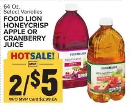 Food Lion Food Lion honeycrisp apple or cranberry juice offer